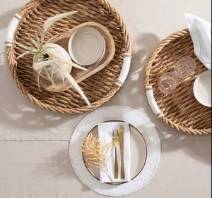 Plateau de service en jacinthe d'eau naturelle conçu pour stocker les aliments fabriqué au Vietnam - Product Image 6