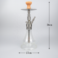 Kit de chicha moderne complet en acier inoxydable et verre avec tuyau en silicone et bol pour bar et salon