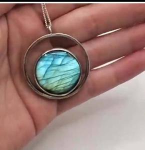 Collier pendentif vintage en argent sterling antique de 15-20 mm, unisexe, magnifique, fait main, forme de fleur, plaqué or, diamant IGI - Product Image 2