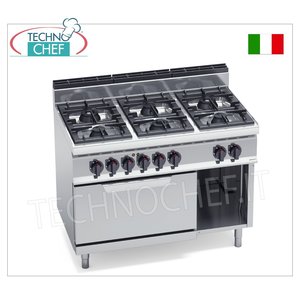 Cocina de Gas de 6 Quemadores con Horno Eléctrico GN 2/1, Kw.31.5+7.5 - Product Image 2