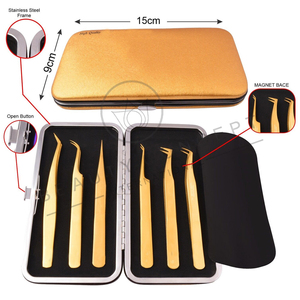Vente en gros de pinces à cils en or rose OEM, ensemble de pinces à cils avec logo laser personnalisé, par concept de beauté écologique - Product Image 5