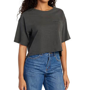 Mode nouvelle haute qualité pas cher t-shirt femmes blanc coton t-shirt/été 100% coton femmes haut court t-shirt - Product Image 1