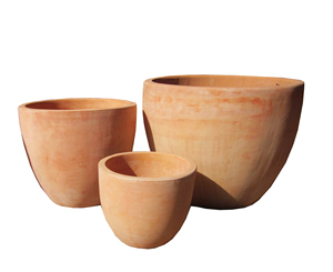 Lot de 2 pots de fleurs classiques en céramique de terre cuite naturelle de haute qualité, design pour jardin, maison, pépinière, décoration en poterie - Product Image 2