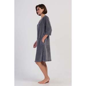 ชุดเดรสกำมะหยี่มีซิปแขน 3/4 สำหรับผู้หญิง ชุดนอนใส่ในบ้าน - Product Image 2