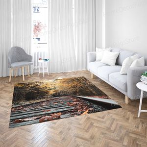 Alfombra con estampado de vías de ferrocarril, diseño de paisaje de vías de tren, regalo perfecto para él, alfombra goblen - Product Image 5