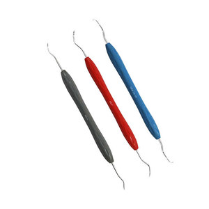 Instrumentos de alta calidad Dental Micro Sickel Scaler Gracey Curette 13/14 Juego de mango de silicona 3PCs - Product Image 2