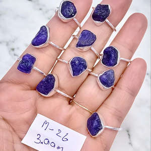 Anillo de Zafiro Azul, Gema en Bruto de Forma Elegante y Plata de Ley 925, Joyería a Precio de Mayoreo - Product Image 2