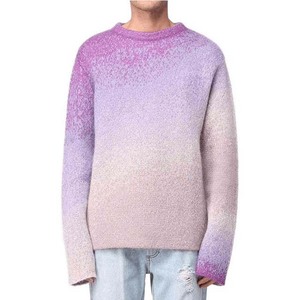 OEM personnalisé pull en tricot de mohair respirant pour hommes, pull à col rond, design imprimé, vêtements d'hiver, couleurs différentes anti-rétrécissement - Product Image 4