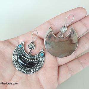 Pendientes de diseño de Luna Kuchi afgano, joyería Tribal hecha a mano, accesorios de moda bohemios étnicos - Product Image 2
