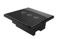 Interruptores Táctiles WiFi de la Serie BLACK Glassy de Fox Domotics, Compatibles con Alexa, Control Remoto NFC, Control por Aplicación, Sistema de Iluminación de Pared, Encendido/Apagado, 6A