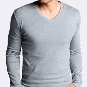 T-shirts pour hommes à col en V, imprimé animal, manches longues, en soie/coton, anti-rides - Nouveau design, tendance, haute qualité, produits d'exportation - Product Image 5