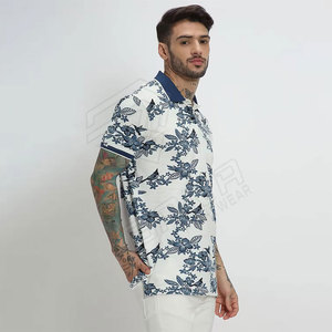 Polo personalizado de verano para hombre, de talla grande, con hombros descubiertos, grueso, de gran tamaño, 100% algodón, con patrón térmico sólido de punto - Product Image 6