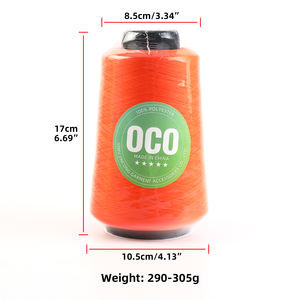 En stock, vente en gros, 15 000 yards/rouleau, <span class=keywords><strong>fil</strong></span> de polyester 100% teinté en couleur unie, haute ténacité, 17 couleurs, <span class=keywords><strong>fil</strong></span> à coudre pour vêtements - Product Image 2