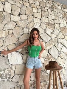 2024 Summer New Trendy Casual Sleeveless <b>Pink</b> Tank <b>Tops</b> for Women Fashion Ladies' Knitted Clothing - Product Image 4