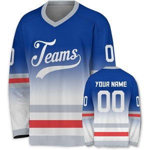 Maillots de hockey sur glace personnalisés vente en gros OEM prix d'usine uniforme d'équipe professionnelle panneaux renforcés de polyester à séchage rapide durables - Product Image 1