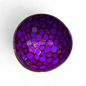 Bol en coque de noix de coco avec incrustation de nacre, motif et finition personnalisés en gros, Vietnam - Product Image 2