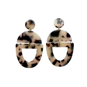 Elegant Women's <b>Resin</b> Alloy <b>Ring</b> Earrings Set New Fashion Geometric Niche Design for Wedding Party Engagement or Anniversary - Product Image 1