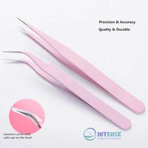 Pinzas para Extensión de Pestañas de Acero Inoxidable Antimagnéticas con Punta Lisa de 10 mm, Rectas y Curvas, de INTENSE SURGICAL INSTRUMENTS - Product Image 4
