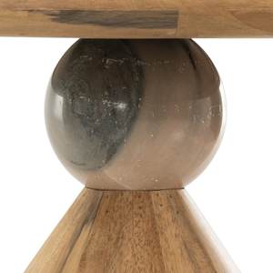 Modern Sculptural Design Dining With Attractive Looking Round Center Marble Ball & Round <b>Top</b> In Honey Smoked Finish Dining <b>Table</b> - Product Image 4