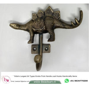 Dinosaure Jurassic Animal Mur En Fonte Manteau & Chapeau Crochets Cintre En Laiton Antique & Porte-clés Cintre - Product Image 1