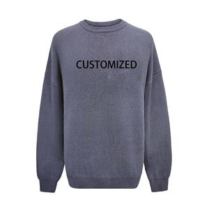 Suéter de Algodón de Alta Calidad, Fabricante, Personalizado, OEM y ODM, para Hombre, Cuello Redondo, Tejido, Diferentes Colores, Tallas Grandes - Product Image 1