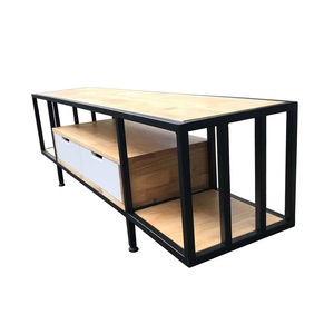 Modern Luxury and Minimalist 2-Compartment Wooden <b>Block</b> TV Stand Electric LED Console for Home Furniture KTV68024 - Product Image 6