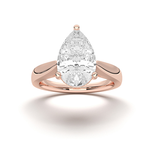 1.00 Carat F-G/VS Lab Grown Bague de fiançailles en diamant taille poire fabriquée à la main en or massif 10K14K18K Belles bagues en diamant - Product Image 5