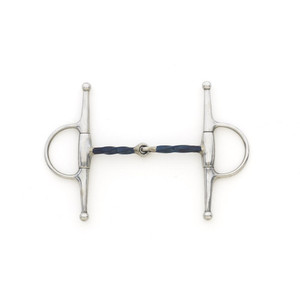 <b>Blue</b> Steel Slow Twist Full Cheek Snaffle Bit | Durable Training Horse Bit for Control & Precision Riding Equestrian <b>Tack</b> - Product Image 1