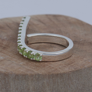 925 Sterling Silver Women's Trendy Round <b>Peridot</b> Cluster Prong Setting Classic Fancy Fine Cocktail <b>Ring</b> Everyday Wear - Product Image 2