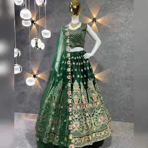 Özel tasarımcı Partywear Mehandi düğün koleksiyonu Lehnga Choli gelin Lehenga cholisi kadınlar için hint üreticiden satın