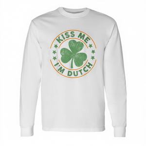 T-shirt a maniche lunghe Kiss Me I'm Dutch per il giorno di San Patrizio - Product Image 2