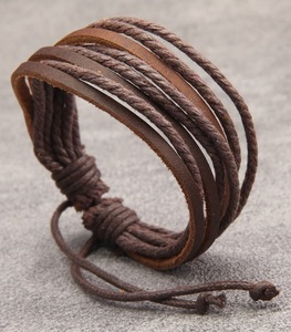 Venta caliente Pulseras de cuero retro para hombres Joyería transfronteriza tejida a mano con suministro al por mayor de fabricante directo de diamantes - Product Image 6