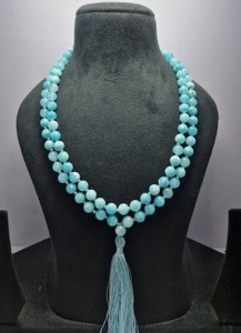 2025 venta al por mayor de cuentas redondas naturales de piedra aguamarina sueltas 108 Mala Beads accesorios mejor precio - Product Image 2