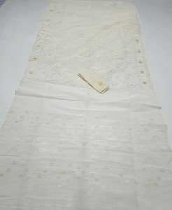 Trendy Dhakai Blanc Jamdani Sharee Qualité d'exportation pour les femmes JAMDANI TISSU Bleu VERT Doré Bleu Ciel du Bangladesh - Product Image 1