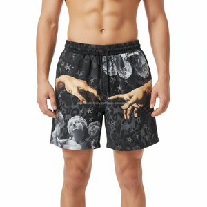 Shorts pour hommes en polyester 100% écologique, service OEM, motif personnalisé, collection été 2026, taille mi-haute, style décontracté uni - Product Image 3