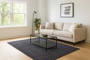 Púrpura moderno geométrico tallado textura 100% lana Handloom ecológico alfombra de área de pila alta-baja para el hogar sala de estar - Product Image 3