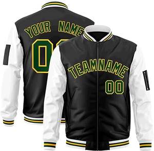 OEM personalizado invierno color 80s moda retro satén Starter acanalado puño elástico chaqueta universitaria para los hombres - Product Image 1