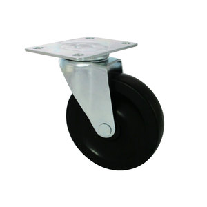 100mm Industrial Casters Thermoplastic Rubber <b>Wheels</b> Flat Free Medium Duty Top Plate - Product Image 1