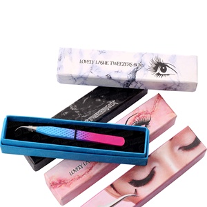 Pince à épiler professionnelle à pointe en fibre, à forte adhérence, personnalisée, avec étiquette privée, pince à épiler pour cils avec emballage en boîte en carton - Product Image 5