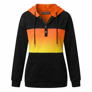 เสื้อฮู้ดดี้ผู้หญิงแบบเฮนลีย์ แขนยาว ทรงหลวม สวมใส่สบายทุกฤดู มีกระดุม 1/4  กระเป๋า  ออกแบบ สี และขนาดตามสั่ง - Product Image 4