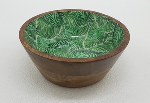 Newest Design Wooden and Meena Work Kitchenware Serving Bowl Round Shape Solid Wood Home Tabletop <b>Dinnerware</b> Bowl - Product Image 6