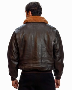 Blouson d'hiver pour homme de style Top Gun Parka en peau de mouton et fourrure naturelle Bomber en cuir dans les tailles S-5XL - Product Image 6