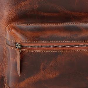 Mochila de cuero marrón Cognac, bolso para ordenador portátil de 15 pulgadas, mochila de viaje de negocios para hombres y mujeres, mochila Vintage, mochila escolar con cremallera - Product Image 2