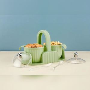 Durable Aalok Cresta dry fruit <b>box</b> 1000g 4 compartment plastic <b>kitchen</b> organizer condiment container set - Product Image 4