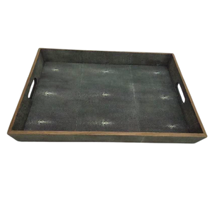 Wholesale Rectangle Shagreen Faux Decorative Serving <b>Tray</b> Coffee Table Room Decor <b>Trays</b> - Product Image 1