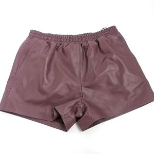 Breathable Wholesale Leather Shorts With Solid Slim Fit Cargo <b>Knee</b> Cut And OEM Service For Men Casual Summer Leather Daily - Product Image 6