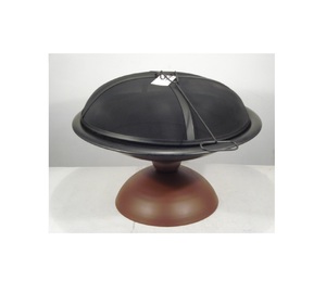Wholesale Black Metal Iron <b>Fire</b> Pit Black Net Lid and Heat <b>Fire</b> Bowl With <b>Mat</b> Brown Base for Home Living Room Outdoor Decor - Product Image 1