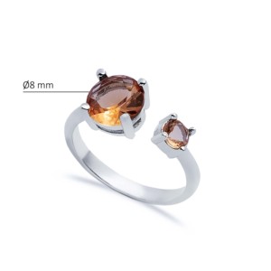 Round Shape CZ Sultanite <b>Adjustable</b> <b>Ring</b> Turkish Handmade Wholesale 925 <b>Sterling</b> <b>Silver</b> Jewelry - Product Image 2