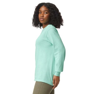 Camiseta informal de manga larga con cuello redondo ancho y profundo de algodón de jersey básico con impresión personalizada - Product Image 6