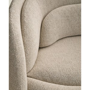 Peonia High-End Home Furniture Set Premium <b>Fabric</b> and Genuine Leather <b>Sofa</b> with Extendable Peninsula Upholstered - Product Image 1